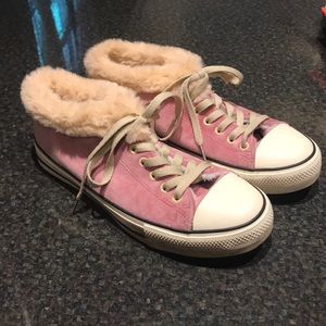 Pink fuzzy chucks
